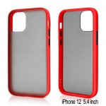 Wholesale Slim Matte Hybrid Bumper Case for iPhone 12 Mini 5.4 inch (Red)